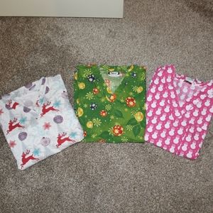 Winter Holiday scrub shirts 3 for $5